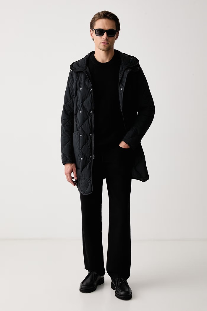 Płaszcz męski z wełną Stockton rag & bone szary RV6O26F0MWO