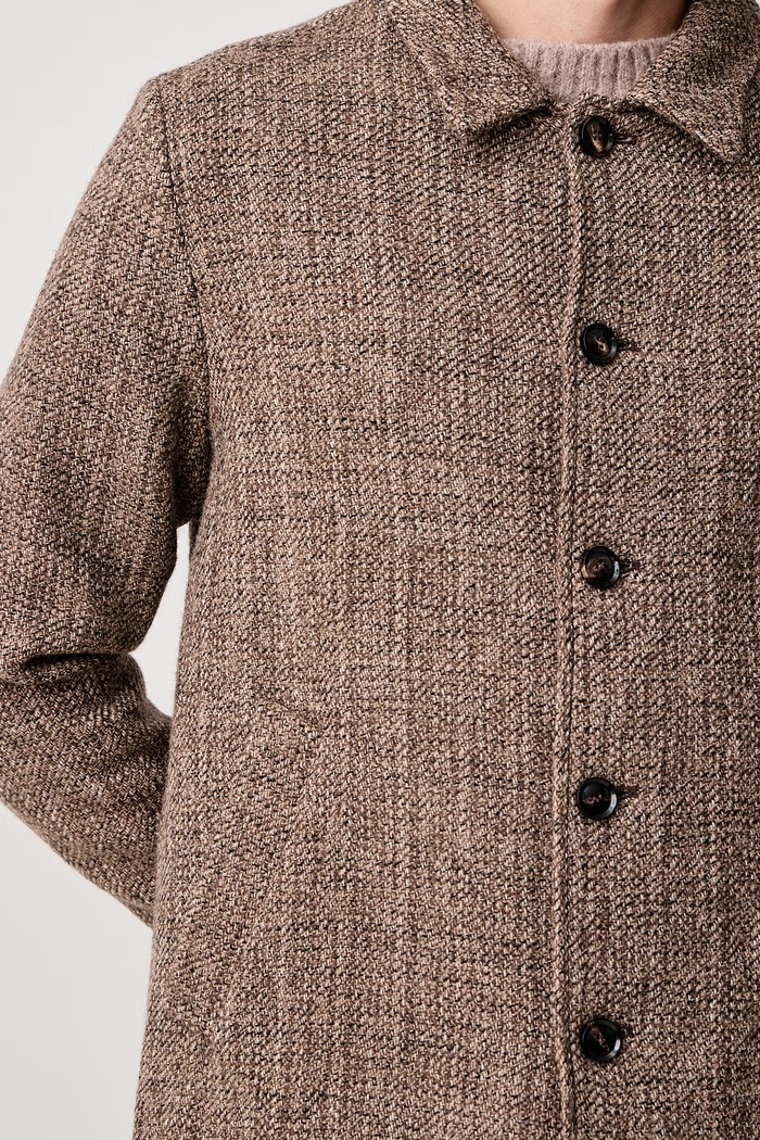 Płaszcz męski wełniany Barkley Mos Mosh 512130 beżowy