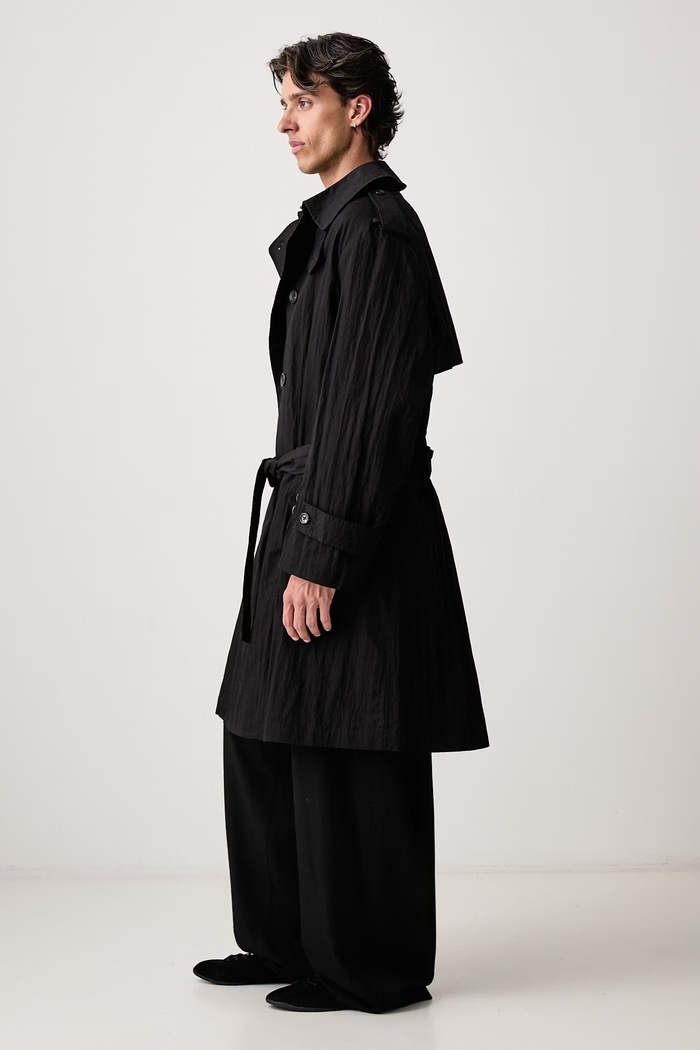 TRENCH μακιντός με βαμβάκι ανδρικός Yohji Yamamoto KN3646 μαύρο