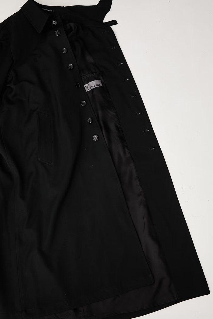 Yohji Yamamoto STAND COLLAR płaszcz wełniany męski KN3645