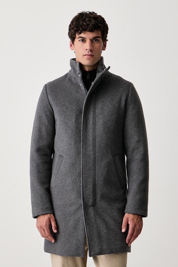 Guess Płaszcz męski z dodatkiem wełny szary M6BL31.W4143