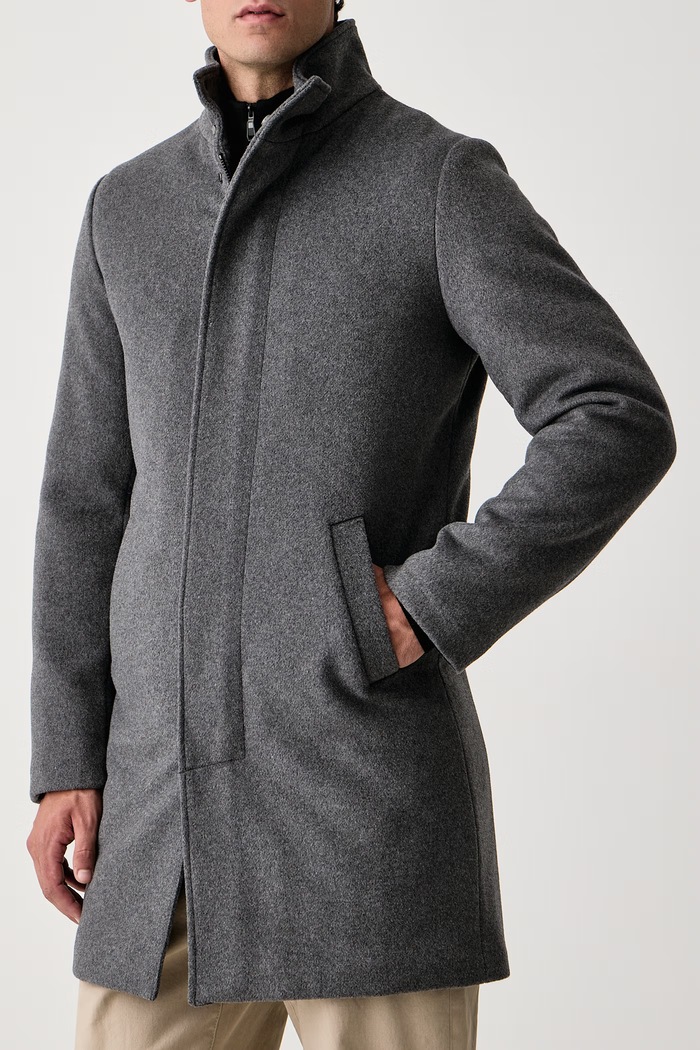Płaszcz męski z dodatkiem wełny Guess M6BL31.W4143 szary