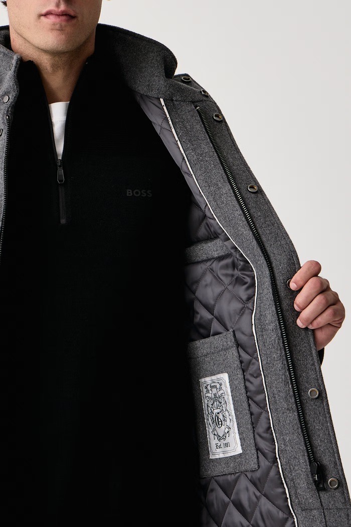Guess Płaszcz męski z dodatkiem wełny M6BL31.W4143