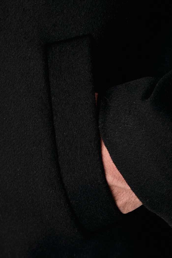 Płaszcz męski z dodatkiem wełny Guess czarny M6BL31.W4143