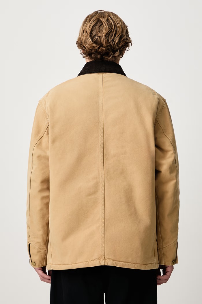 Odzież Carhartt WIP OG Chore Coat krótka kurtka bawełniana męska I035613 beżowy
