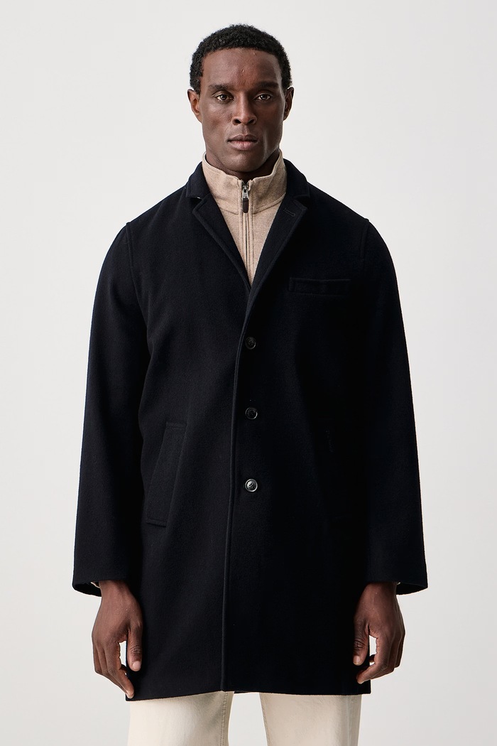 Barbour Płaszcz męski z wełną granatowy MWO0317