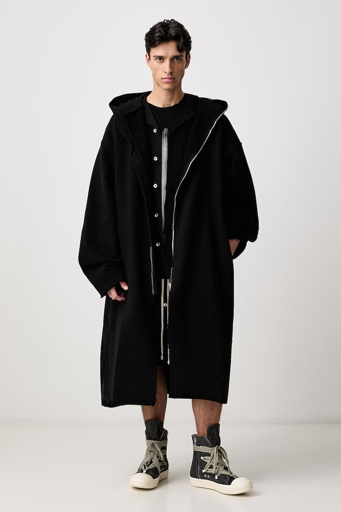 Rick Owens DRKSHDW Gimp palton din bumbac cu elastan pentru bărbați DU02F6968.HFP negru AW26