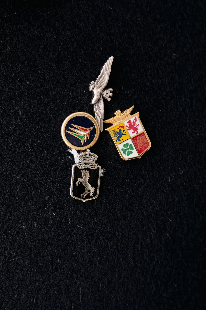 Płaszcz męski z wełną Aeronautica Militare granatowy AB3056UCT04330