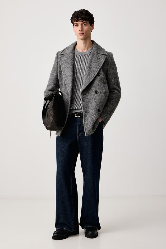 HUGO Палто мъжко с вълна Miloro2641 50569964 сив AW26