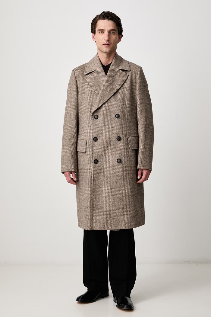 BOSS Kabát pánský s vlnou C-Jared-DB-264 hnědá 50571850