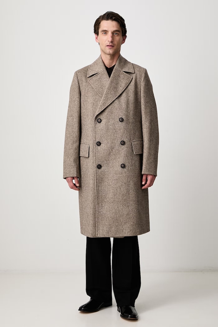 BOSS Kabát pánský s vlnou C-Jared-DB-264 hnědá 50571850