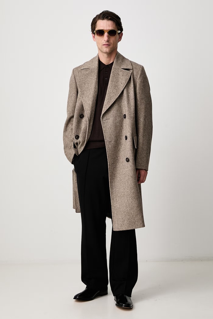 BOSS Kabát pánský s vlnou C-Jared-DB-264 50571850 hnědá AW26