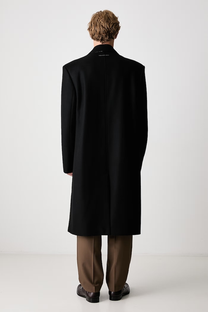 MM6 Maison Margiela Płaszcz z wełną męski SH0AA0027.S52207 czarny AW26