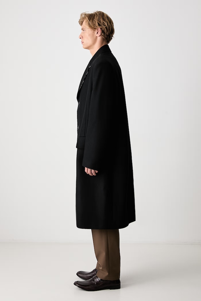 Odzież MM6 Maison Margiela Płaszcz z wełną męski SH0AA0027.S52207 czarny