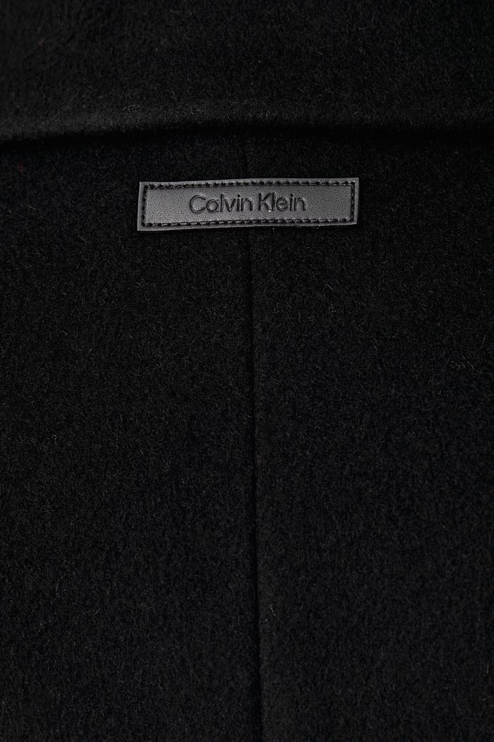 Płaszcz męski z wełną merino Calvin Klein czarny LV04LH444G