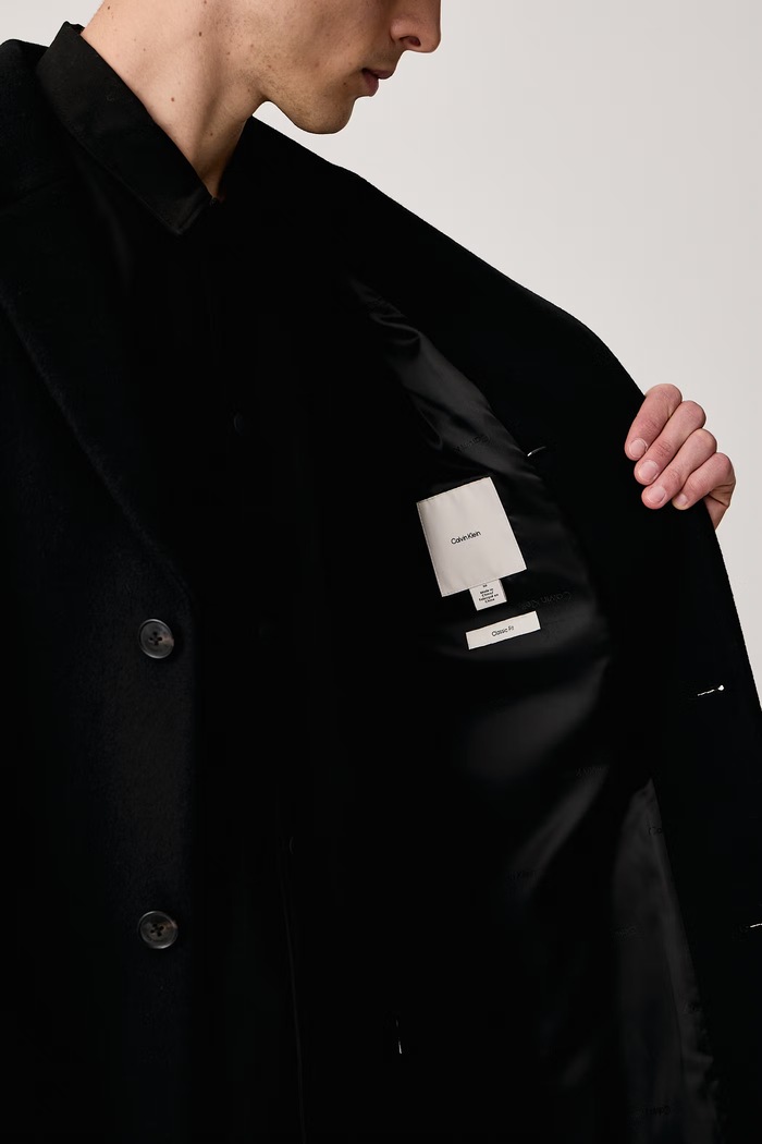 Calvin Klein Płaszcz męski z wełną merino LV04LH444G