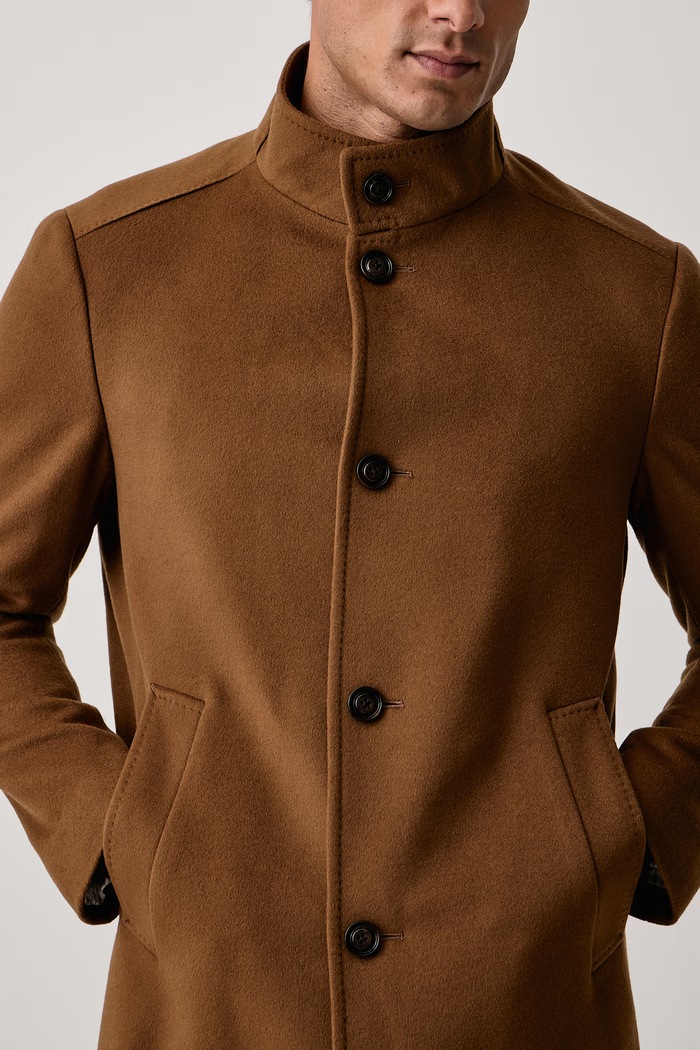 Płaszcz męski z wełną Joop! 30106344 brązowy