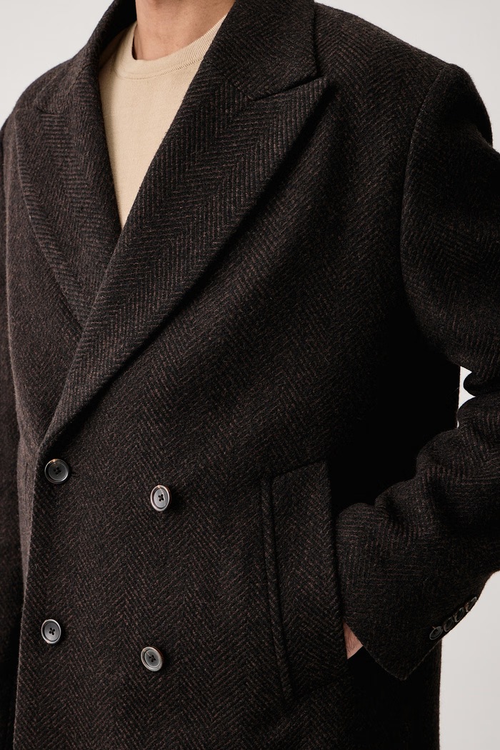 Płaszcz męski z wełną PS Paul Smith M2R.A220.W22789 brązowy