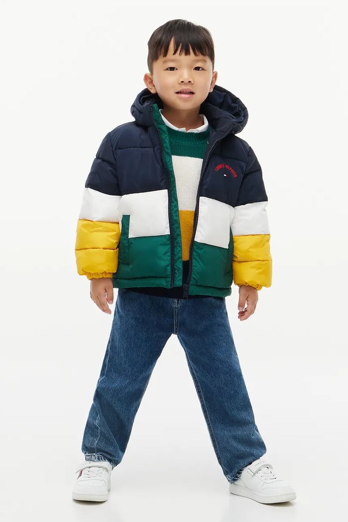 Chłopiec Tommy Hilfiger Kurtka puchowa dziecięca KS0KS00811.B.9BY2 granatowy