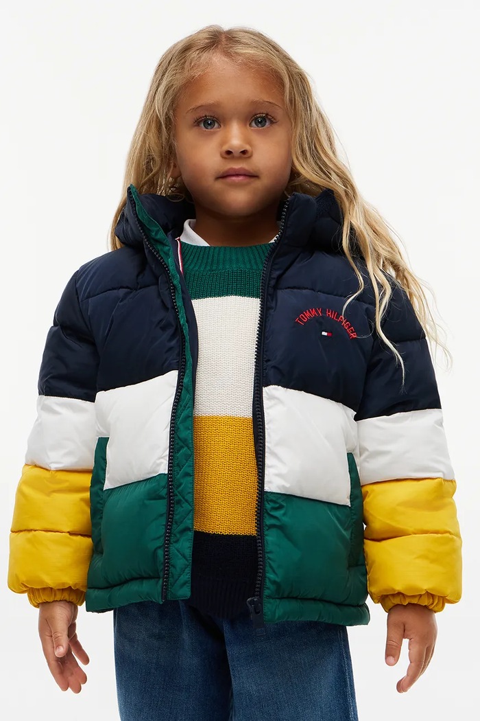 Kurtka puchowa dziecięca Tommy Hilfiger granatowy KS0KS00811.B.9BY2