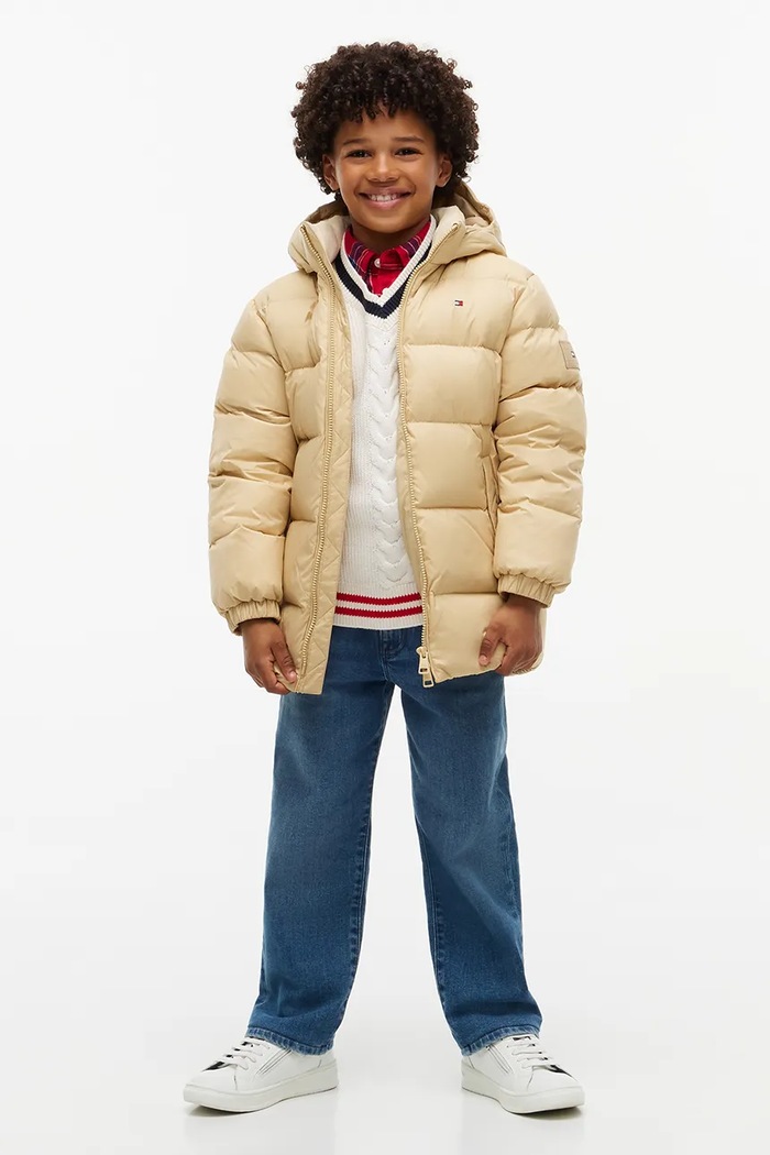 Chłopiec Tommy Hilfiger Kurtka puchowa dziecięca KS0KS00761.128.176.9BY2 żółty