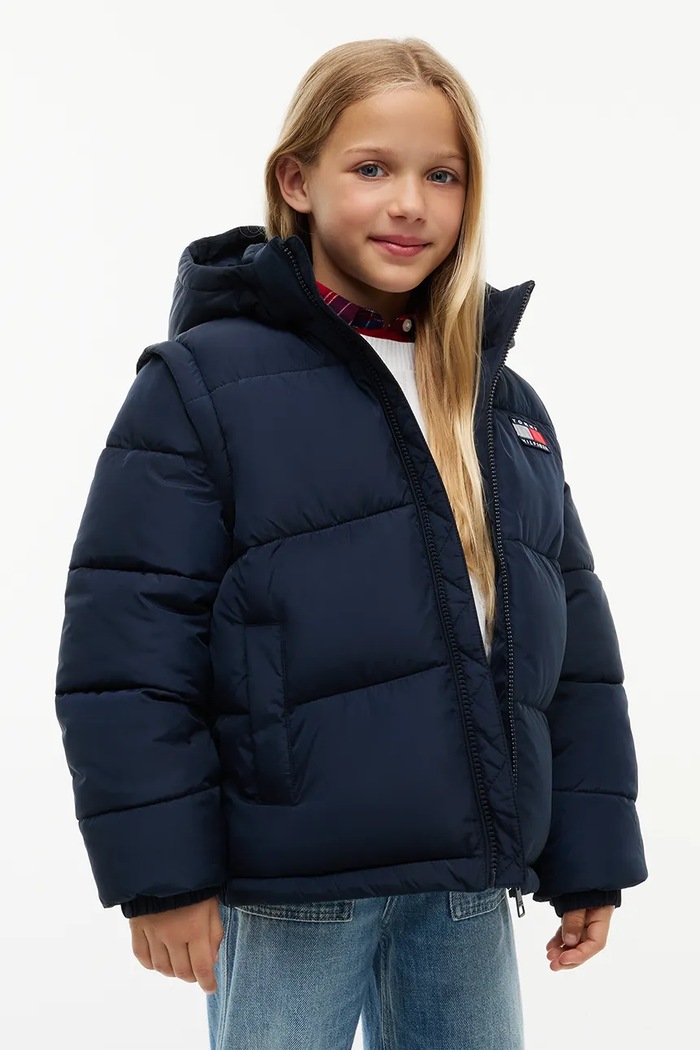 Kurtka pikowana dziecięca Tommy Hilfiger granatowy KS0KS00760.128.176.B.9B