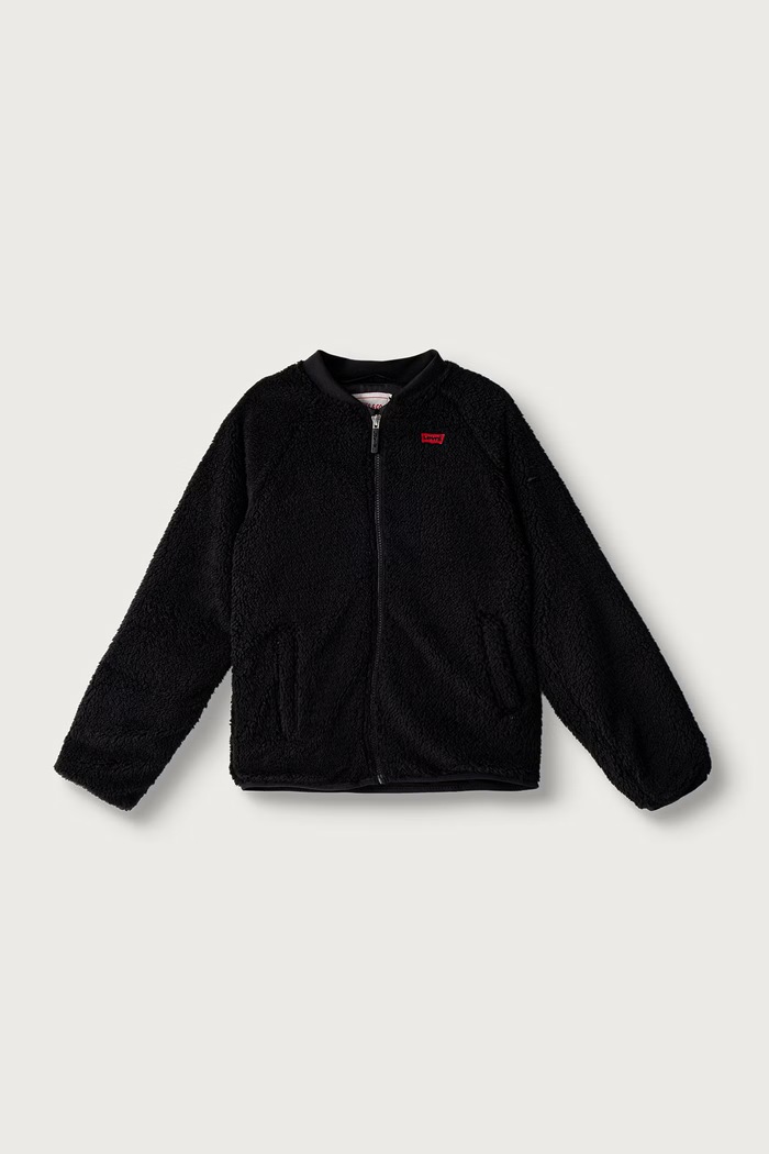 Levi's Μπλούζα με κουμπιά παιδική φλις LT WT SHERPA JACKET μαύρο 9ER308