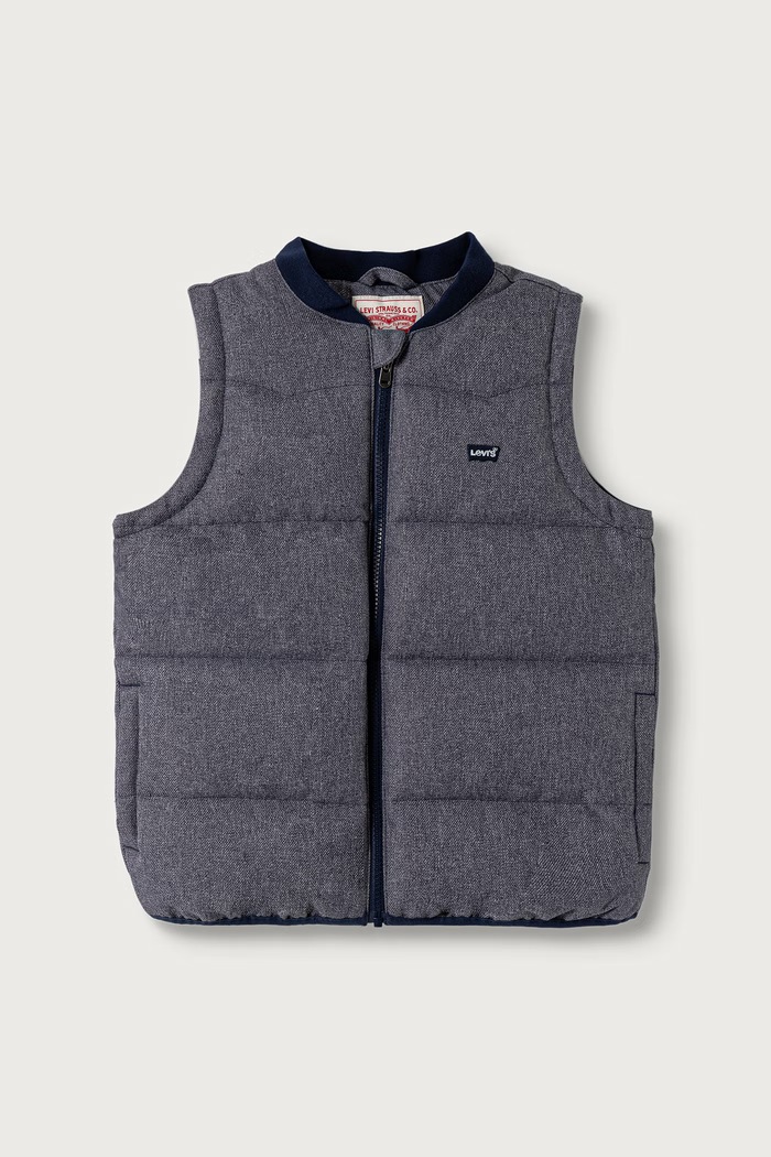 Levi's vesta detská BATWING EMB PUFFER VEST modrá 8ER931