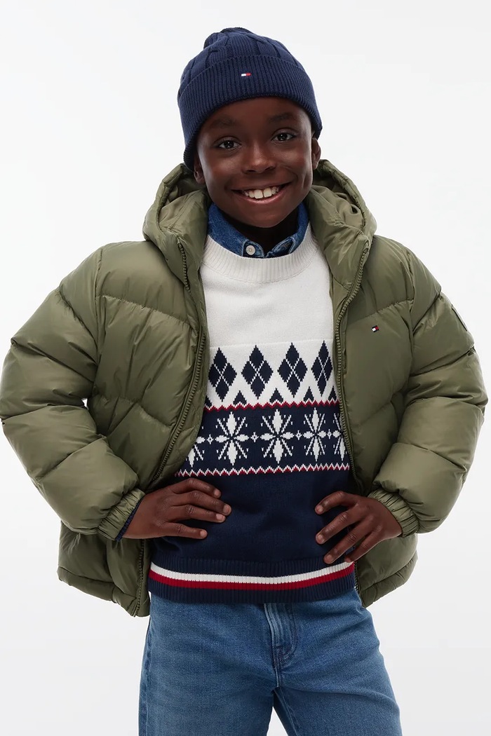 Tommy Hilfiger Kurtka puchowa dziecięca zielony KB0KB10091.98.122.9BY2