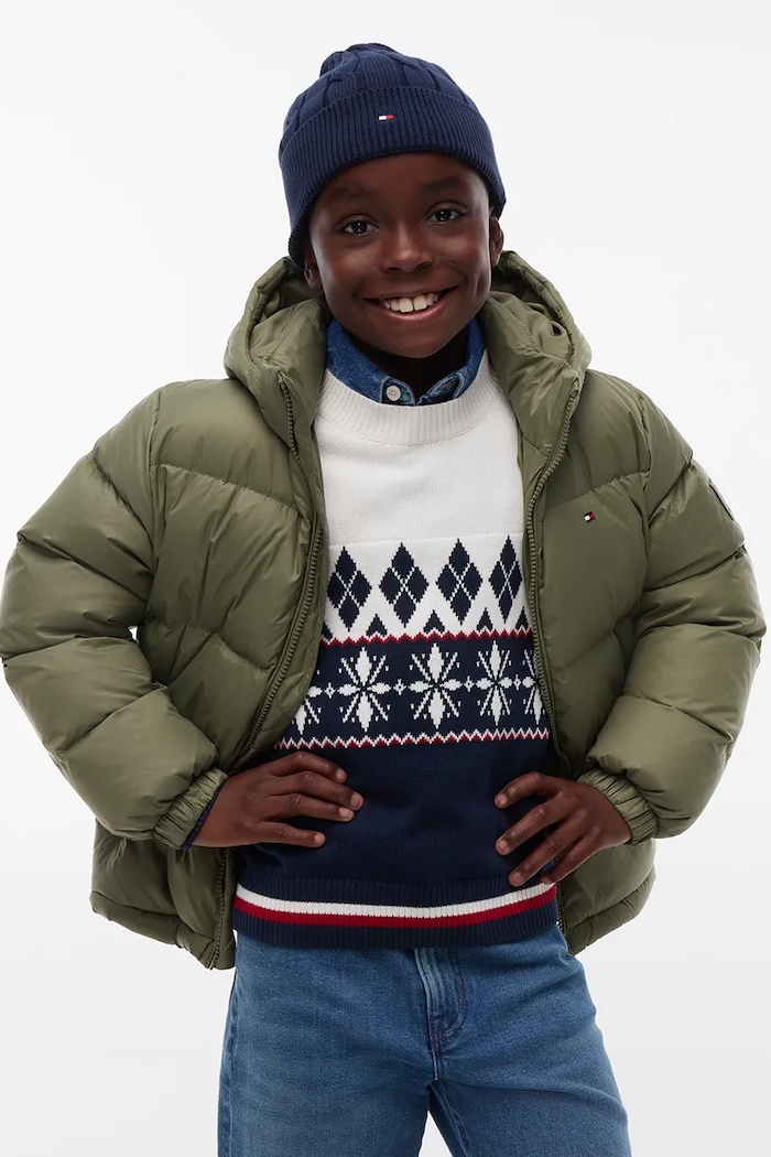 Tommy Hilfiger Kurtka puchowa dziecięca zielony KB0KB10091.98.122.9BY2