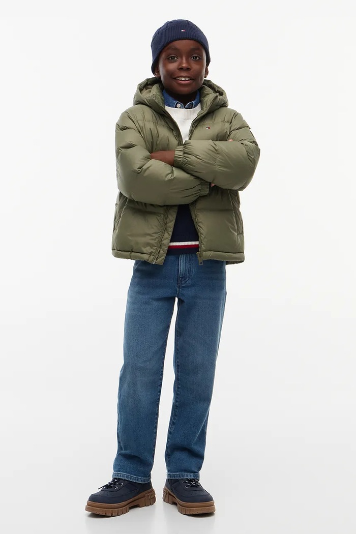 Kurtka puchowa dziecięca Tommy Hilfiger KB0KB10091.98.122.9BY2 zielony