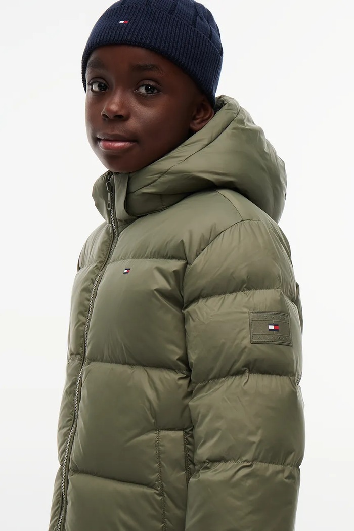 Kurtka puchowa dziecięca Tommy Hilfiger zielony KB0KB10091.98.122.9BY2