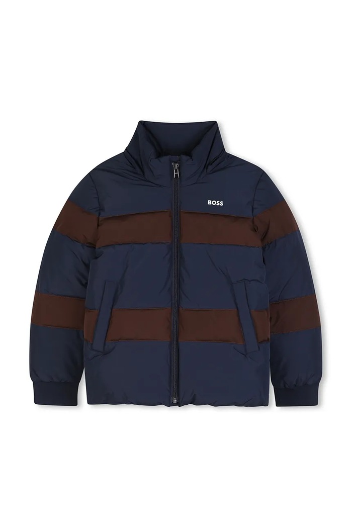 Prošívaná bunda dětská BOSS J53435.162.174 námořnická modř