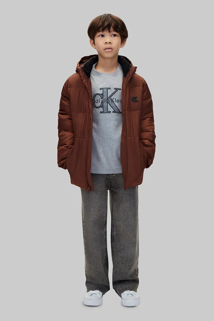 Kurtka pikowana dziecięca Calvin Klein Jeans LVCKTJM16B.104.116.9BY2 brązowy