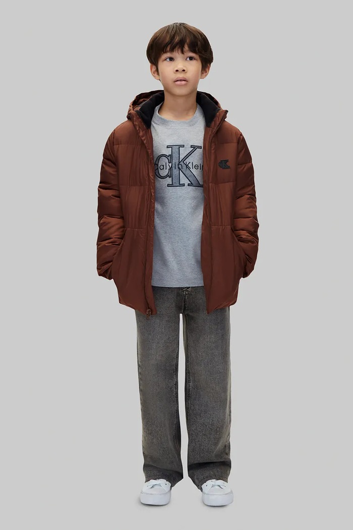 Kurtka pikowana dziecięca Calvin Klein Jeans LVCKTJM16B.128.170.9BY2 brązowy