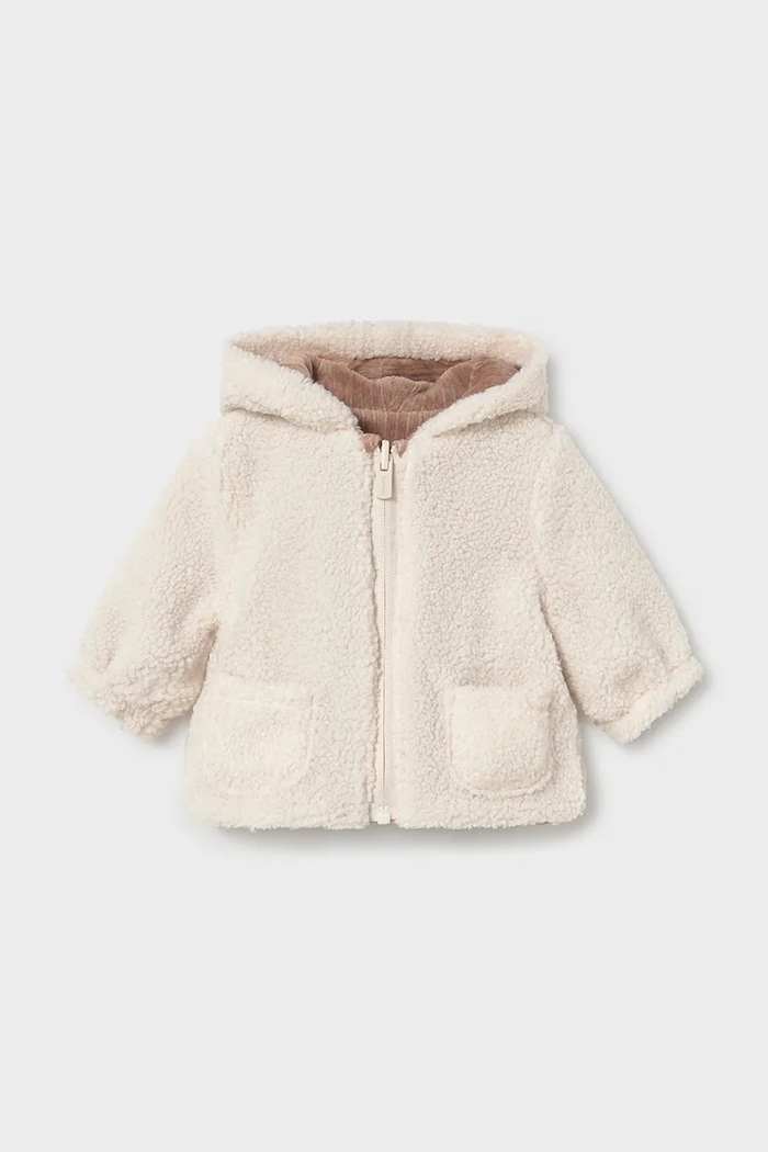 Mayoral Newborn Kurtka dwustronna niemowlęca polarowa 2412.1M.Newborn.9BY2 beżowy AW26