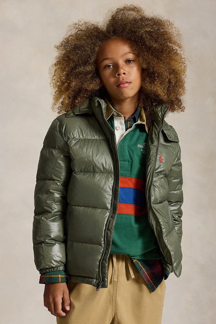 Polo Ralph Lauren Пухено яке за деца зелен 323978459500