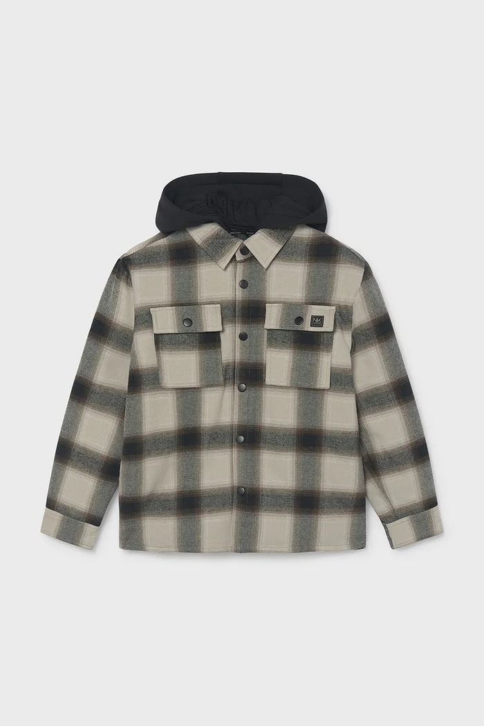 Mayoral куртка-сорочка дитяча з бавовною 7106.7A.Junior.9BY2 бежевий AW26
