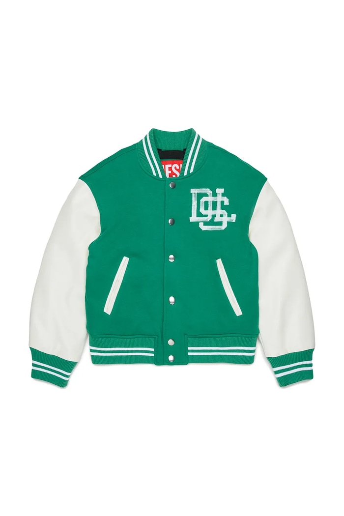 Diesel Kurtka varsity dziecięca JBAND JACKET zielony J02997.KXBU8