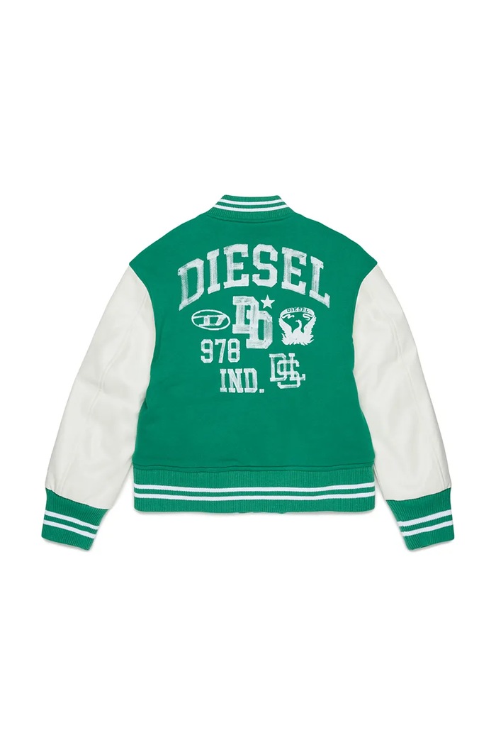 Diesel Kurtka varsity dziecięca JBAND JACKET J02997.KXBU8 zielony AW26