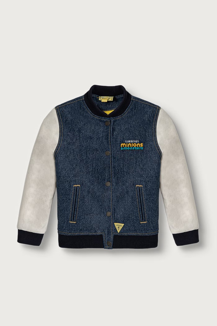 Guess bunda bomber detská s bavlnou GJ X MINIONS modrá N6YL07.D2274.9BY2