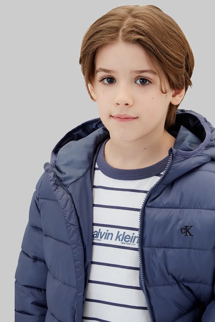 Calvin Klein Jeans prešívaná bunda detská fialová LVCKTJM15B.128.176.9BY2