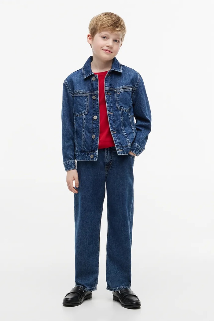 Tommy Hilfiger kurtka jeansowa dziecięca KS0KS00753.128.176.9BY2 niebieski AW26