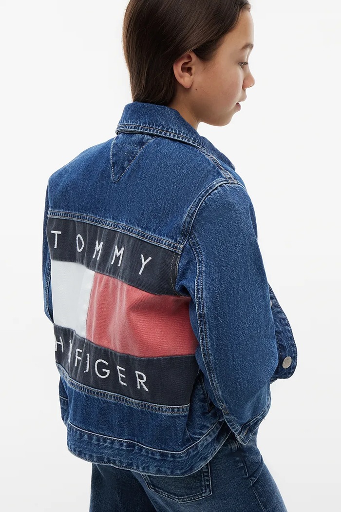 Tommy Hilfiger kurtka jeansowa dziecięca niebieski KS0KS00753.128.176.9BY2