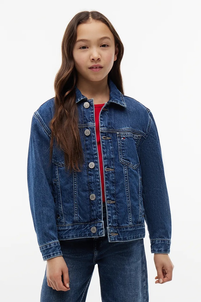 Tommy Hilfiger kurtka jeansowa dziecięca KS0KS00753.128.176.9BY2 niebieski