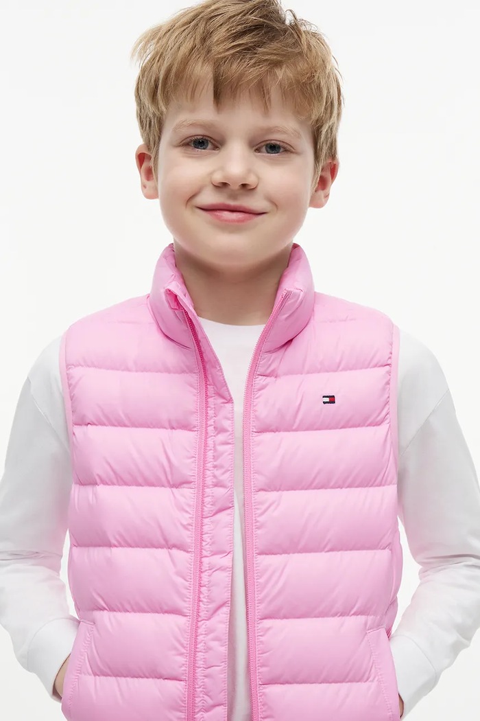 Tommy Hilfiger bezrękawnik puchowy dziecięcy KS0KS00755.104.122.9BY2 różowy
