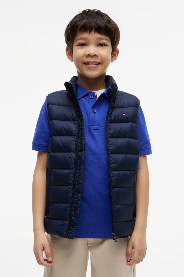 Tommy Hilfiger bezrękawnik puchowy dziecięcy granatowy KS0KS00755.104.122.9BY2