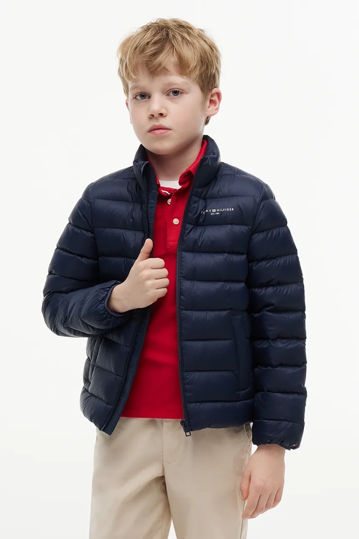 Tommy Hilfiger kurtka puchowa dziecięca granatowy KS0KS00652.104.122.9BY2