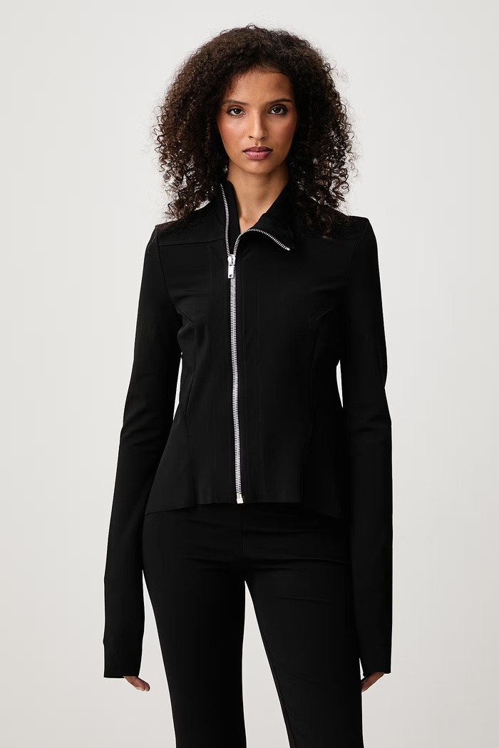 Rick Owens Lilies Naska Gary krótka kurtka damska z wiskozą czarny LI02F2704.JCVS