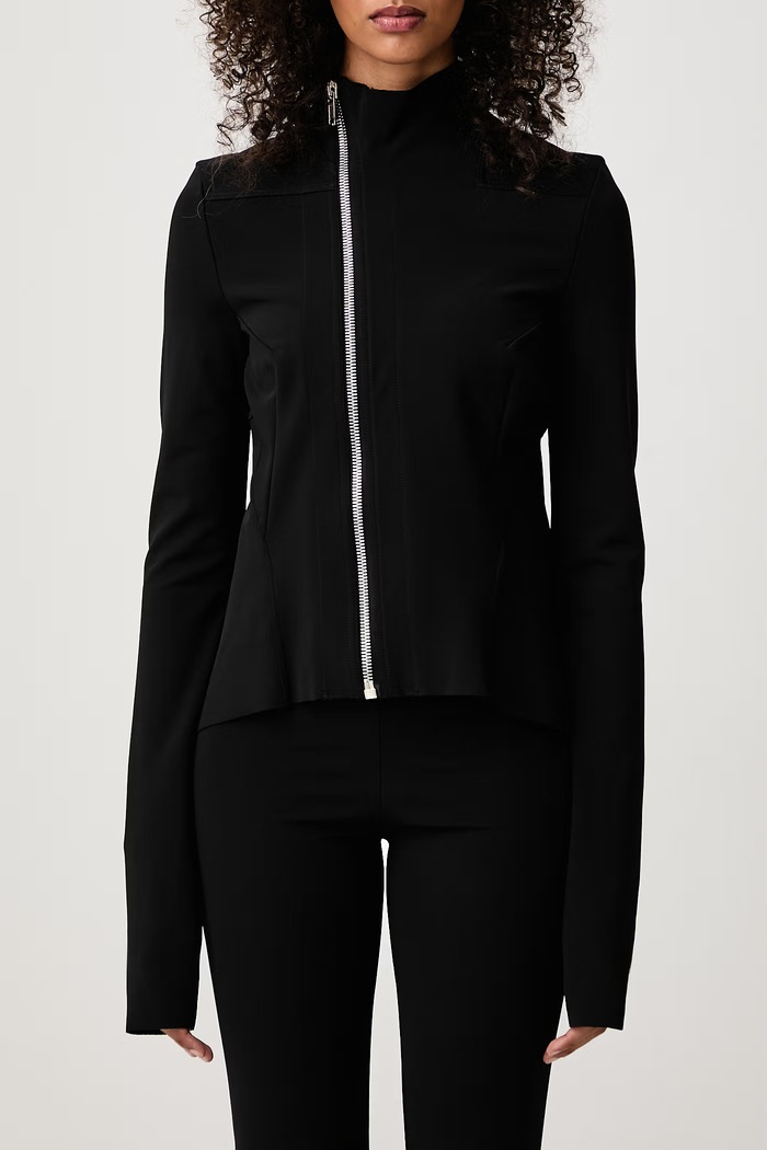 Naska Gary krótka kurtka damska z wiskozą Rick Owens Lilies czarny LI02F2704.JCVS